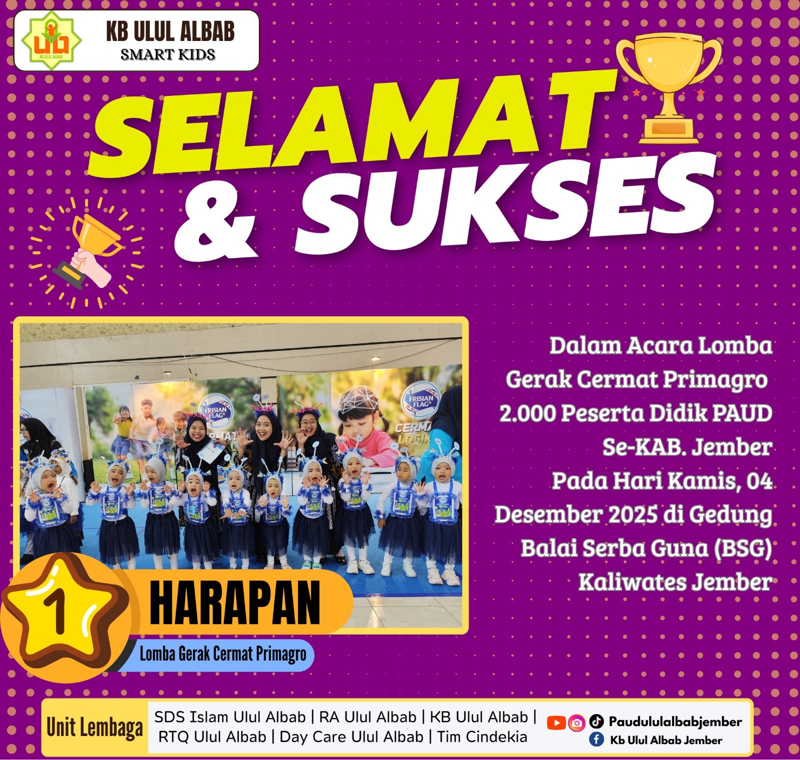 Read more about the article Juara Harapan 1 Lomba Gerak Cermat Primago
